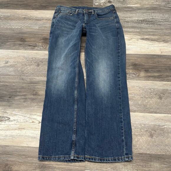 Levi's 514 Red Tab Mid Wash Faded Blue Mens 32x29 Straight Worn‎ In Denim Jeans - Picture 2 of 11
